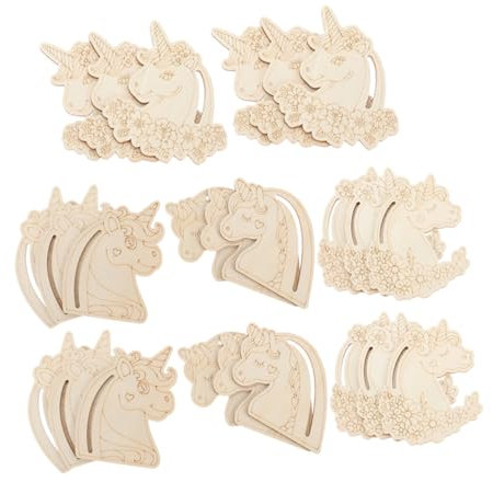 Einhorn Holzscheiben für Einhörner zum Anmalen, Holzformen Bastelarbeiten