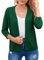 TASAMO Women's Open Front Short Shrugs for Dresses Chic and Comfortable Cropped Sweater（Medium,Dark Green）