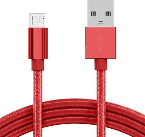 KP TECHNOLOGY Charger for Nokia 110 4G / 2720 Flip / 800 Tough / 8000/3310 / 2660 Flip / 5710 XA / 8210 4G - Nylon Braided [3.3ft/1m] Micro USB to USB A 3.0 Charging Cable (RED)
