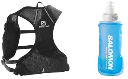 Salomon Agile 2 Gilet d'hydratation Trail Running Randonnée Vélo Unisexe & Soft Flask 150ml/5oz 28 Gourde Souple, Accessoires d'hydratation Unisexes, Énergie Rapidement Disponible