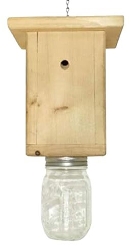 Trampa de madera para abejas, trampa de madera para abejas, trampas para abejas al aire libre, fácil de usar, estilo casa de troncos, trampa para abejas de carpintero, impermeable y para exteriores