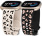 TOYOUTHS 2 Stück Leopard Gravierte Armband kompatibel mit Fitbit Versa 4/Versa 3/Sense 2/Sense Armband, Frauen Männer Zweifarbig Gepard Sport Silikon Armbänder für Versa 4, Polarstern/Schwarz Pink