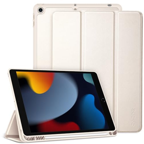 CACOE Funda para iPad 9, 8, 7ª generación con soporte para bolígrafo de 10,2 pulgadas, modelo 2021/2020/2019, funda ultrafina de TPU con función atril para iPad 10.2, estrella polar