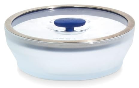 Anyday Microwave Cookware | 2 Piece Large Shallow Dish | Microwave Cooker | Microwave Steamer for Cooking | Microwave Safe Mixing Bowls | Food Storage Container | Microwave Bacon Cooker | Blueberry