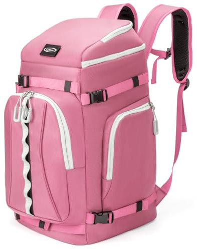 Lunidry Sac à Dos pour Chaussures de Ski, 65L Sac à Chaussures de Snowboard avec Compartiment pour Casque, Sac à Dos de Voyage pour Skis, Snowboard, Casques, Lunettes et Accessoires