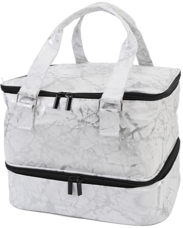 Nagellack-Organizer-Tasche, PU-Leder, Doppellagiger Nagelzubehör-Organizer, Fasst 42 Flaschen, Tragbare Reise-Nagelset-Aufbewahrungs-Tragetasche mit Abnehmbaren Trennwänden