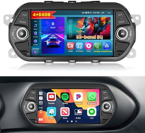[4G+64G] Inefala Android 15 Autoradio per FIAT TIPO EGEA 2015-2017, 9 Touchscreen Radio 2 Din Bluetooth con Wireless CarPlay Android Auto GPS WiFi RDS/FM USB SWC Mic Retrocamera