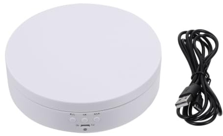 Automatischer Drehbarer Schmuck Drehteller 360° Weiß ABS Weihnachten Party | Micro USB 5v Dc, 2r/4r/6r/min, Stabile Produktpräsentation mit Zubehör in Zufallsfarbe Zufällige Farbe