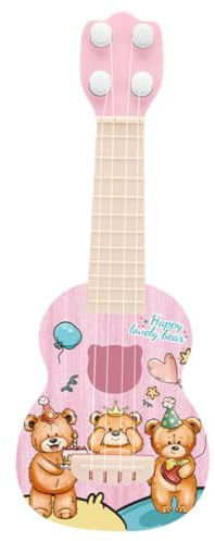 JUMPLAWN Mini Ukulele Kleines Musikinstrument für Anfänger mit Sicherem Design und Bunter Optik zur Früherziehung und Hawaii Partys Geeignet für Jungen und Mädchen
