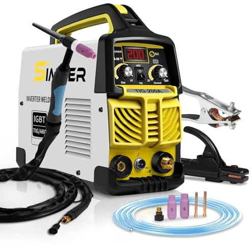 SSimder TIG Welder 140A, 2 in 1 MMA Stick DC Inverter DIY | Stainless Steel Precision, Auto Repair, Lift Arc Start, WP-17 Torch, 220V UK Plug, 6kg Lightweight
