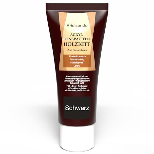 Holzando® Acryl Holzkitt Feinspachtel für Holz, OSB und Wände Schwarz 30, 250gr Tube