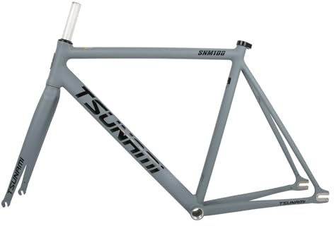 Lega Di Alluminio Telaio Per Bici A Scatto Fisso 700C 49CM 52CM 55CM 58CM Telaio for Bici da Corsa su Pista Track Bicicletta Telaio C Freno Sgancio Rapido F100mm R120mm(Matte Smoke Gray,L-55CM)