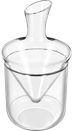 Buhdjfnke Tumbler Wine Decanter with Ice Bucket, Lead-Free, Hand Blown Crystal Wine Carafe, Rotating Rapid Sway