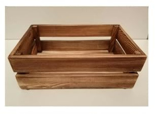GRAT Decorative Wooden Crate Chest, Multipurpose Storage Box, Bookshelf, Pine, 9.6 x 6.7 Inches - Walnut, One Size