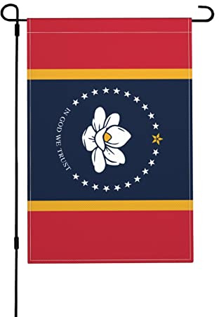 Hängende Flagge Flagge Von Mississippi Mit Ösen Hofbanner Robuste Pride Fahnen Für Drinnen Außen Balkon 12X18 Inch
