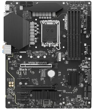 Placa Madre Placa Base Fit For MSI Z790-S01 LGA1700 Compatible con CPU i9-14900K, i7-13700K, i5-12400F, DDR5 7000 MHz, HDMI M.2, LGA1700, ATX