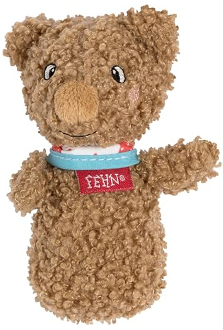 Fehn Mini-Rassel Bär Fred – Mini-Greifling zum Rasseln, Spielen & Fühlen