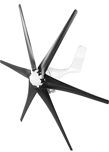 Cocoarm Mini Eoliche Generatore Eolico 200 W Alternatore Trifase 6 Pale in Lega di Plastica 12 V 1,2 M Ruota Eolica per Uso Domestico di Barche Agricole Fuori Dalla Rete Elettrica (12V)