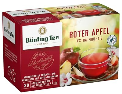 Bünting Tee Roter Apfel 3er Pack – Früchtetee – 3 x 20 Teebeutel