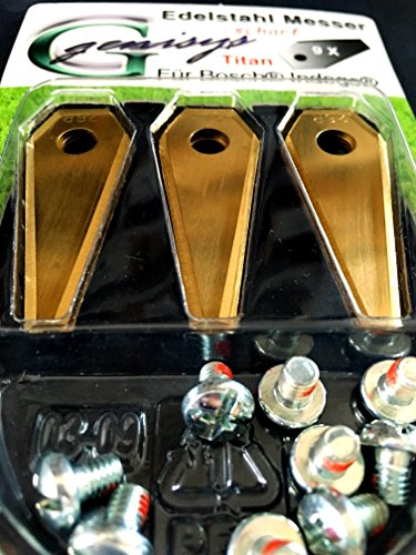 Genisys Ersatz Messer kompatibel mit Bosch Indego Mähroboter Klingen - LongLife Edelstahl - bruchsicher [DIN EN 50636 geprüft], Stück:30