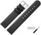 MARBURGER Uhrenarmband 22mm Leder Schwarz Silber - Montage Set 7612210000120