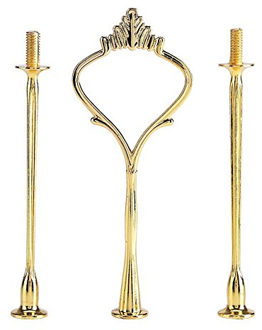 Yosoo Cake Plate Stand Handle Zinc Alloy Multi-tiers Tier Fruit Cake Plate Stand Handle for Wedding Birthday Party(Not Included Plate)(3 Tier-Gold Crown)