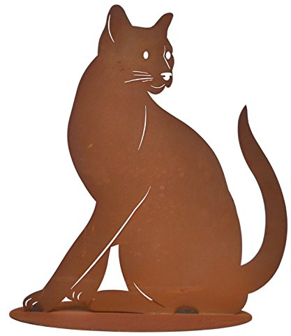 Katze Metall Edelrost Deko Garten Katzen Tier Figur Skulptur Kater Statue