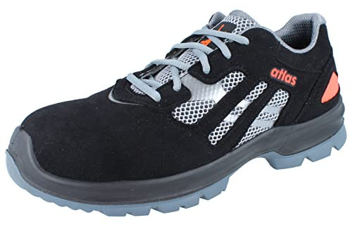 Atlas Halbschuh Flash 2000 ESD S1 W.10 Gr.46, Schwarz Rot, 46 EU, 209996