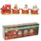 SHATCHI Cute Weihnachtszug-Set mit 3 Schneekugeln, Eisenbahnwagen und Motor, handbemalte Schneekugel, Schlitten, Ornament, Tischdekoration für Kinder und Erwachsene, rot