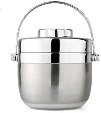 Molinter Thermobehälter Lunchbox Edelstahl Isolierbehälter Speisebehälter Thermo Gefäß für Babynahrung Speisegefäß Essensbehälter Warmhaltebox (Silber, 1500ML)