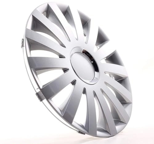 Tunershop 4 Radkappen Radzierblenden 17 Zoll Sail Plus Silber 4-2431098 kompatibel mit Alfa Dacia Honda Land Rover Mitsubishi Saab Suzuki