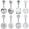 Mayhoop 8pièces 14G Piercing Nombril Acier Chirurgical CZ & Opale Anneau de Nombril Piercing de Ventre Argent Femme Homme Bijoux de Piercing 8mm