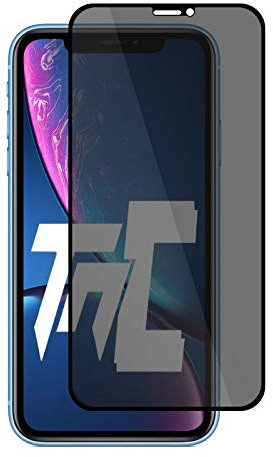 TM-Concept® Verre trempé teinté intégral pour Apple iPhone XR - Noir - Filtre confidentialité/Privacy - Adhérence 100