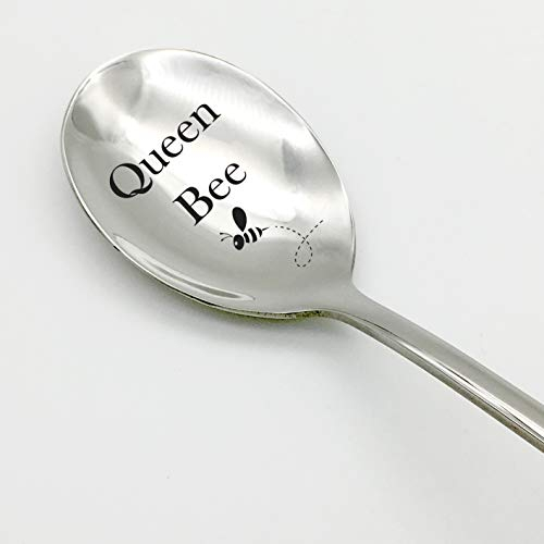 Famiglia Cucina Queen Bee Gourmet Cucchiaio da caffè,Acciaio inossidabile Espresso Inciso,Inciso Originalità Unica Per Amico Fidanzato Fidanzato Papà Compleanno Regalo di Natale Papà Compleanno