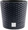 PAFEN Blumentopf RATTO Rattan-Optik Kunststoff Topf Blumenkübel inkl. Einsatz Übertopf anthrazit ⌀20cm