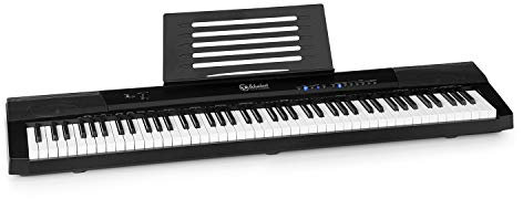 Schubert Preludio - Tastiera a 88 Tasti, Keyboard, Tasti Luminosi per Apprendimento, Dinamica: Regolabile su 3 Livelli, 140 Suoni, 16 Brani Demo, Registrazione/Riproduzione, Porta USB, Nero