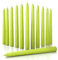 CANDWAX 20 cm Taper Candles Set of 12 - Dripless, Long Burning - Perfect for Christmas or Household Use - Olive