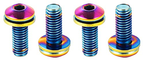Chooee Water Bottle Cage Bolts M5 x 12mm,4pcs Water Bottle Holder Screws for MTB,Mountain Bike,Road Bicycle Rainbow
