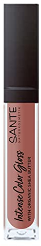 Sante Naturkosmetik Natürlicher Lipgloss mit glänzendem Finish, Mit Sheabutter für gepflegte Lippen, Intense Color Gloss, Nr. 02 Soothing Terra, 1 x 5,3 ml