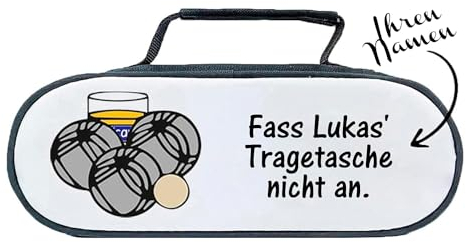 KDO MAGIC - Personalisierte Tasche für Boule-Kugeln - Tasche für 3 Boccia-Kugel - Triplette - personalisierbar mit Vornamen – Geschenk für Vatertag, Herren, Ruhe, Weihnachten (Modell Apero)