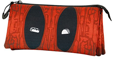 Marvel Deadpool Weapons-Astuccio Triplo ECO, Rosso, 23 x 11 cm