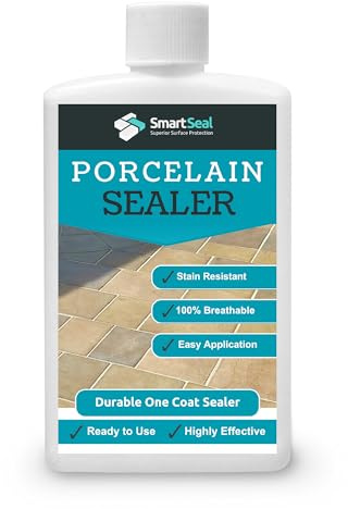 SmartSeal Porcelain Tile Sealer - 100ml Sample - Breathable, One Coat, Wet Look Porcelain Sealer for Internal & External Use. Protective, Ceramic Tile Sealant for Patios, Paths, Walls & Floors