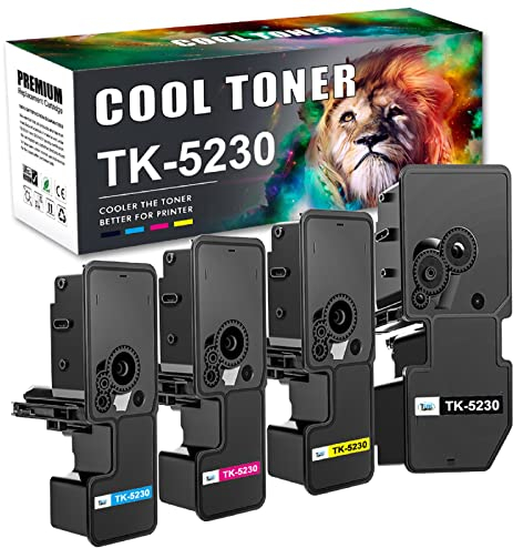 Cool Toner TK5230 Kompatibel für Kyocera TK-5230 TK 5230 für ECOSYS M5521Cdw M5521Cdn P5021Cdn P5021Cdw P5021 M5521 TK-5230K TK-5230C TK-5230Y TK-5230M (Schwarz Cyan Gelb Magenta, 4er-Pack)