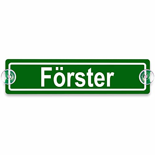 Schilderio Premium Saugnapfschild Schild Förster 3 mm Acrylglas ca 200 x 50 mm Förster Schild Auto mit 2 Saugnäpfen 20 mm Autoschild Foerster zur Befestigung an Autoscheiben von innen