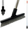 Colour-Coded Grout Cleaning Brush, Angled Floor Grout Cleaner with Stiff Bristles, Swivel Head Floor Scrubbing Brush with Long Handle for tiles, Bathroom, Kitchen, & Hard-to-Reach Corners (Red)