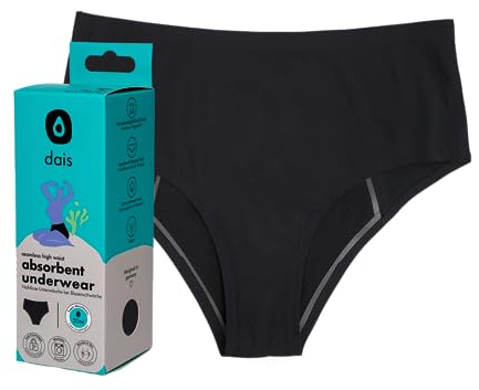 dais Periodenunterwäsche - High Waist- Für die Nacht (Highwaist | XL) • Waschbar & wiederverwendbar • Saugstarker Damen Slip mit Bio-Baumwolle…