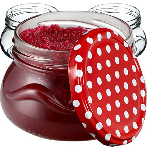 KADAX 10st Einmachgläser 300 ml mit Schraubdeckel fi82 mm, Miniaturgläser für Honig und Gewürze, Marmeladengläser mit Deckel, Luftdichte Gläschen zum Verschenken