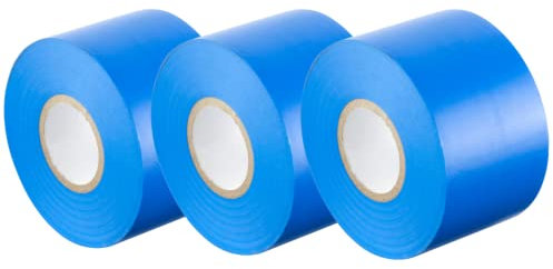 GOCABLETIES - Isolierband Blau - 50 mm x 33 m - strapazierfähiges, selbstklebendes Isolierband - zum Schutz, Bündeln und Reparieren von Kabeln - 3 Rollen