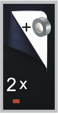 SafeCore - Puerta Antipolvo 220 cm x 110 cm + CINTA, Guardapolvo Protector, en Tejido de Polipropileno Grueso, Cubierta de Polvo Extremadamente Duradera, Barrera de Renovación - 2 paquetes
