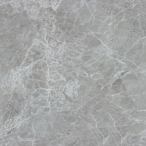 VaryPaper PVC Fliesen Selbstklebend Marmor Grau 30cmx30cm 20 Stück Vinylboden Klicksystem Fliesenoptik Klebefliesen Küche Fliesenaufkleber Bad Wasserdicht Folie für Fliesen Wohnzimmer Esszimmer